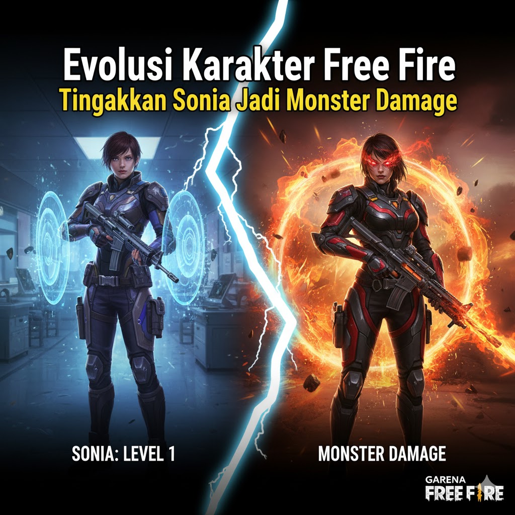 Evolusi Karakter Free Fire: Tingkatkan Sonia Jadi Monster Damage