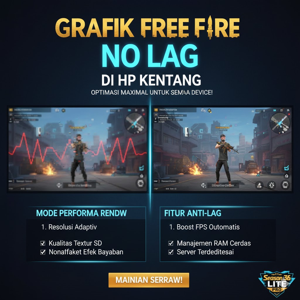 Grafik Free Fire No Lag di HP Kentang