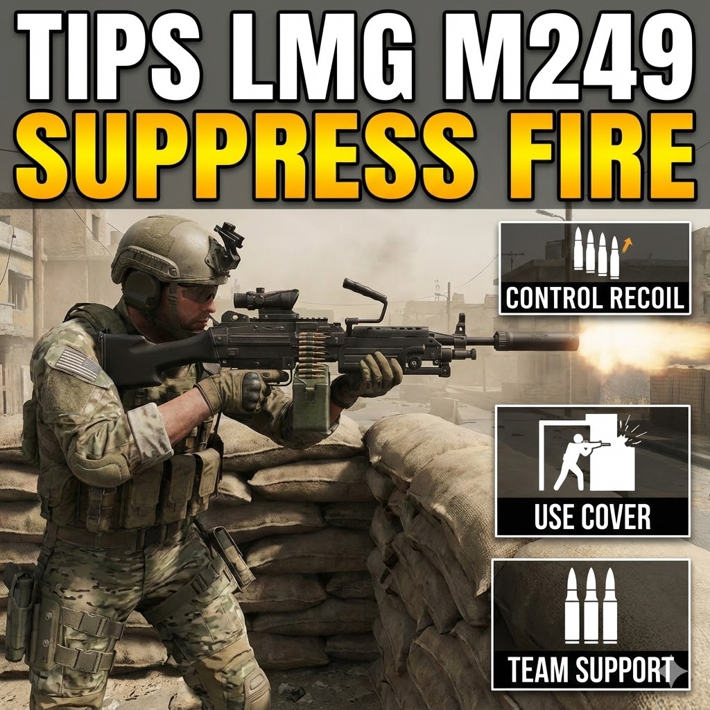 Tips LMG M249 Suppress Fire PUBG: Trik Pin Down Squad Erangel OB45 2026 OP!