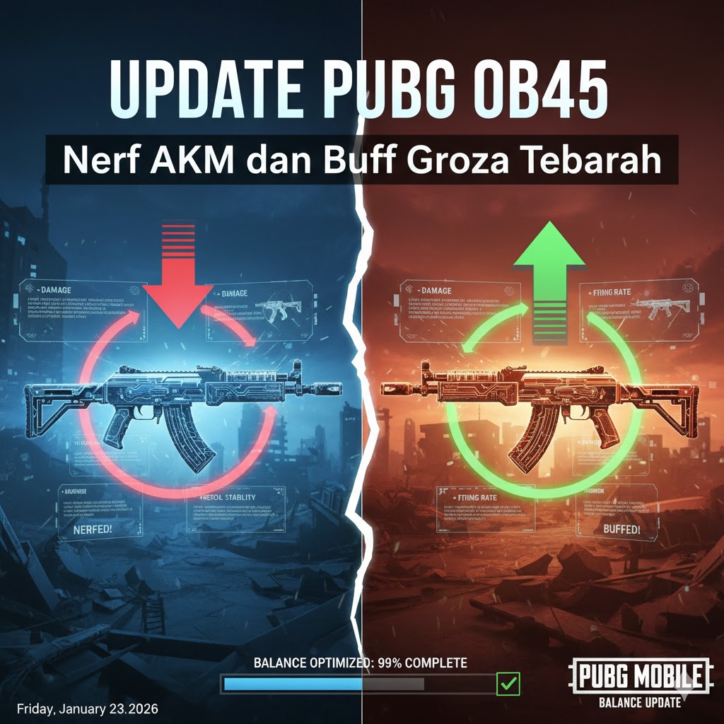 Update PUBG OB45: Nerf AKM Recoil Ganas & Buff Groza DPS 600 – Meta Shift Erangel 2026!